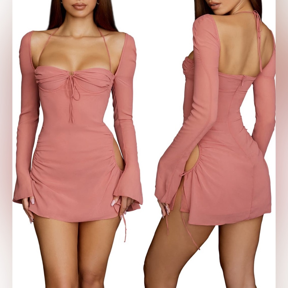 HOUSE OF CB
Baby Halter Long Sleeve Minidress